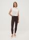 Leggings marroni in punto Milano di viscosa elasticizzata skinny fit_0