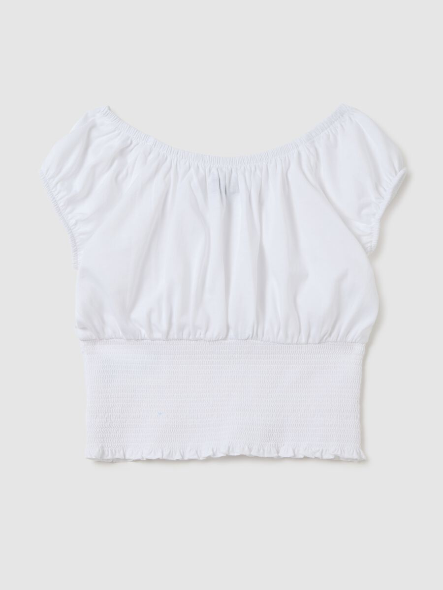 Girls' white pure cotton top in regular fit_4