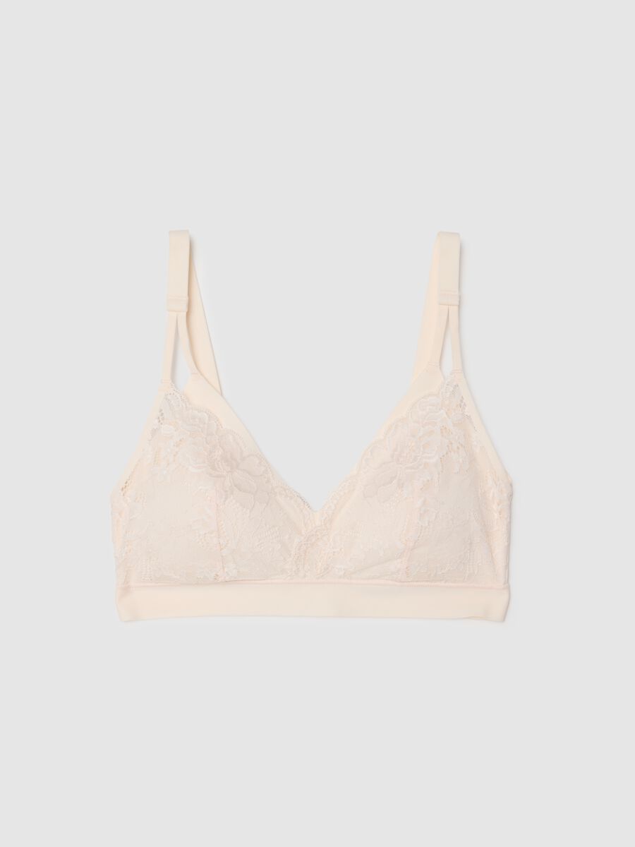 Beige lace bra with removable padding_4