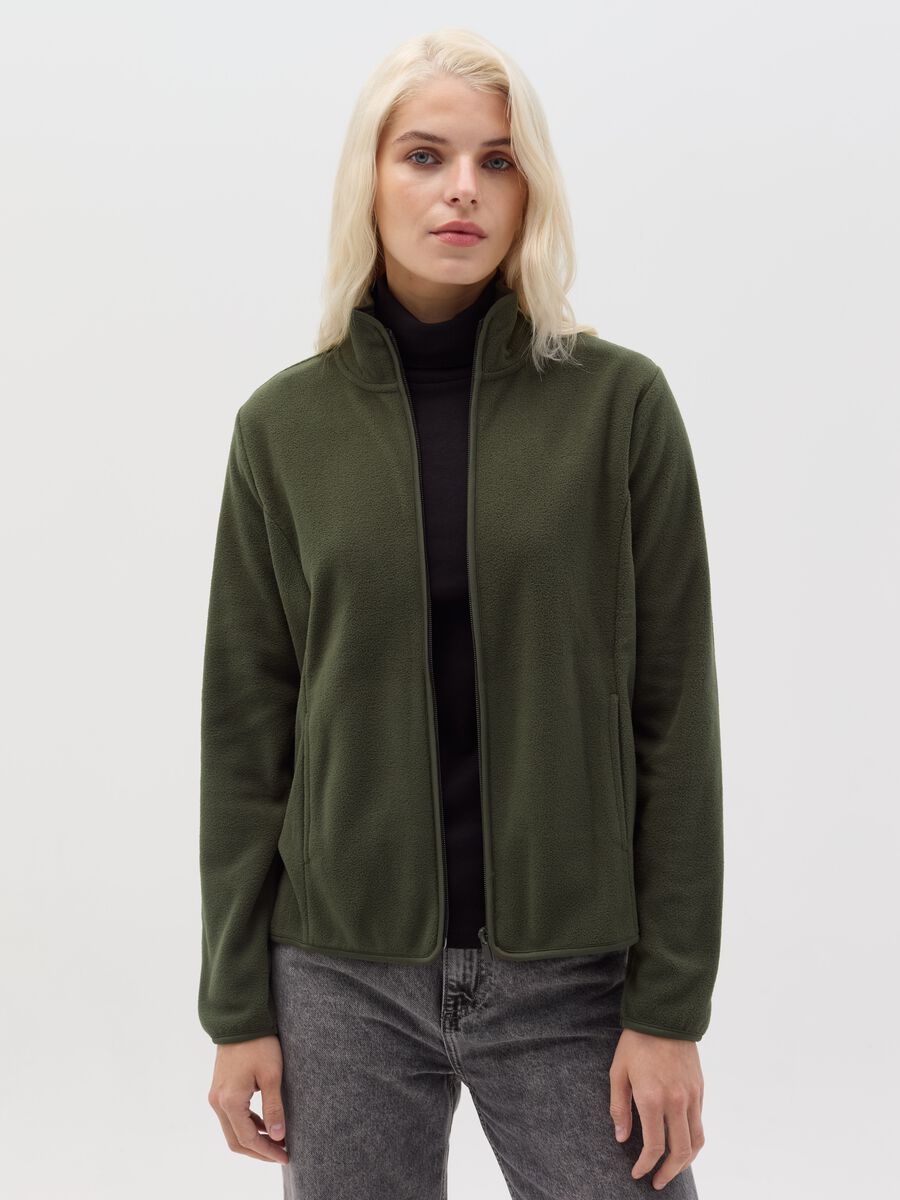 Full-zip in pile a collo alto_0