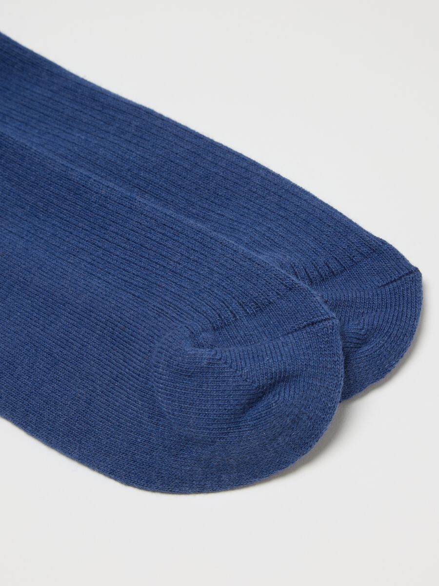 Calze midi blu in misto cotone_2