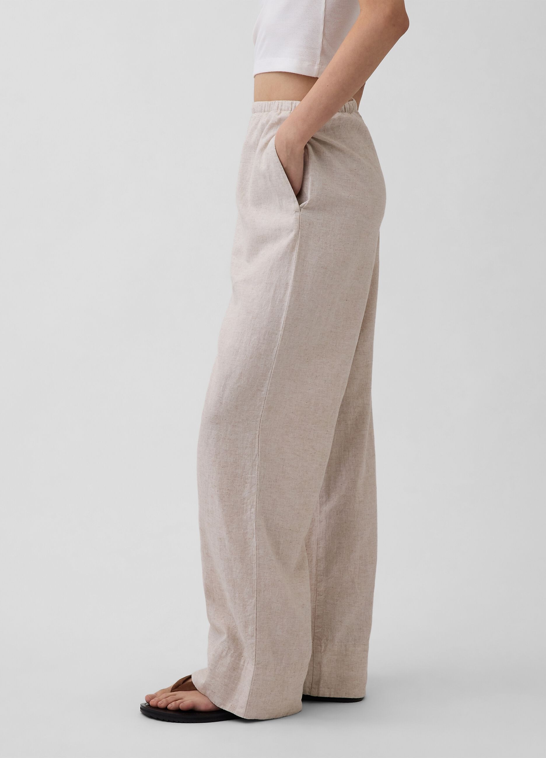 Linen-blend trousers