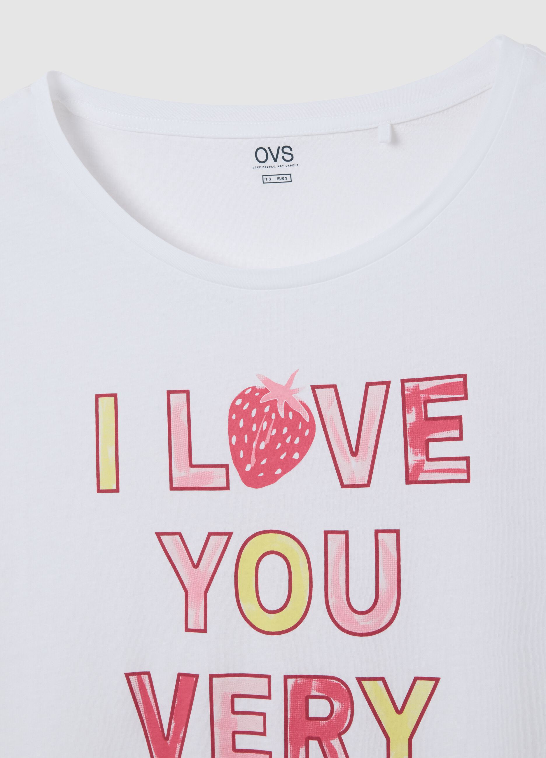 Women's White Pure Cotton Nightdress Regular Fit with 'I Love You Very Much' Print