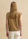Brown cotton blend sleeveless T-shirt, regular fit with embroidery_3
