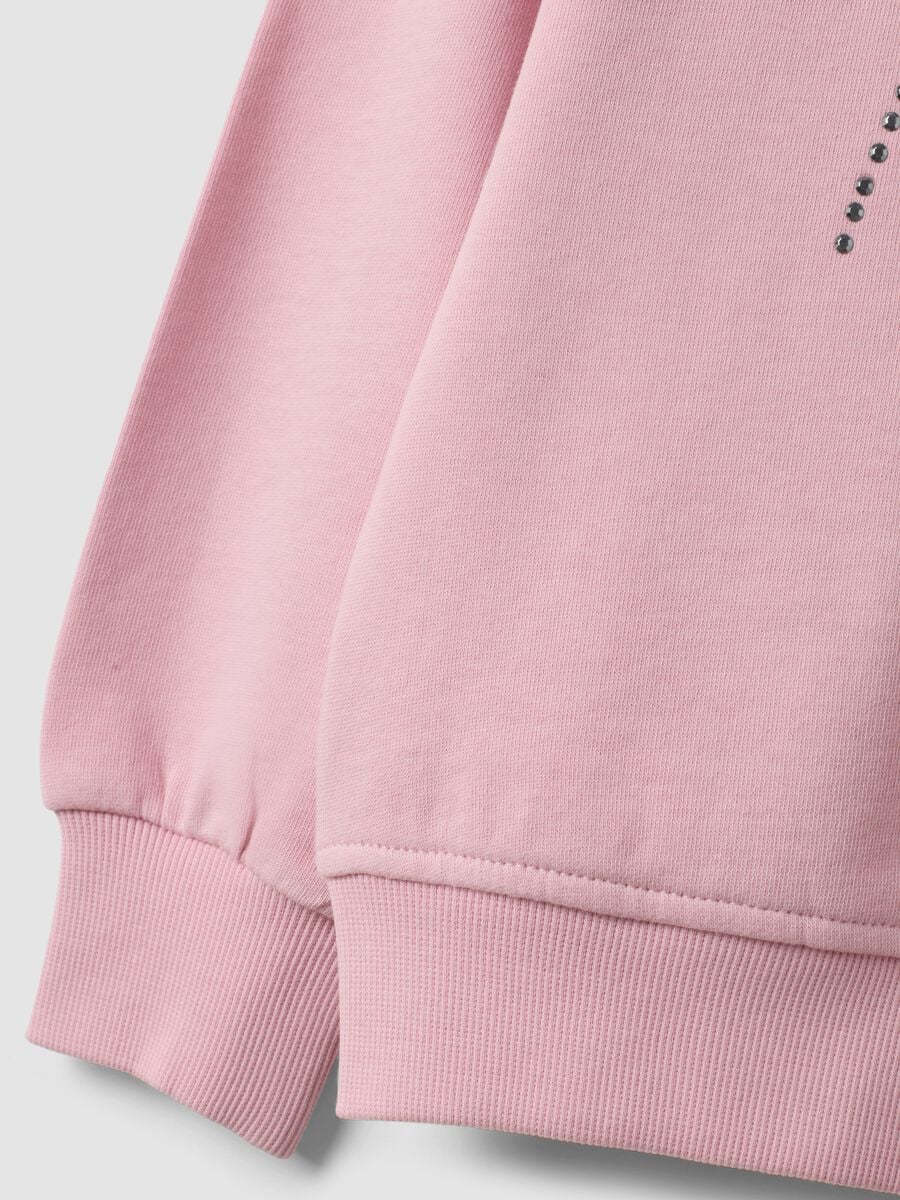 Felpa rosa in puro cotone con stampa cuore regular fit per bambina_3