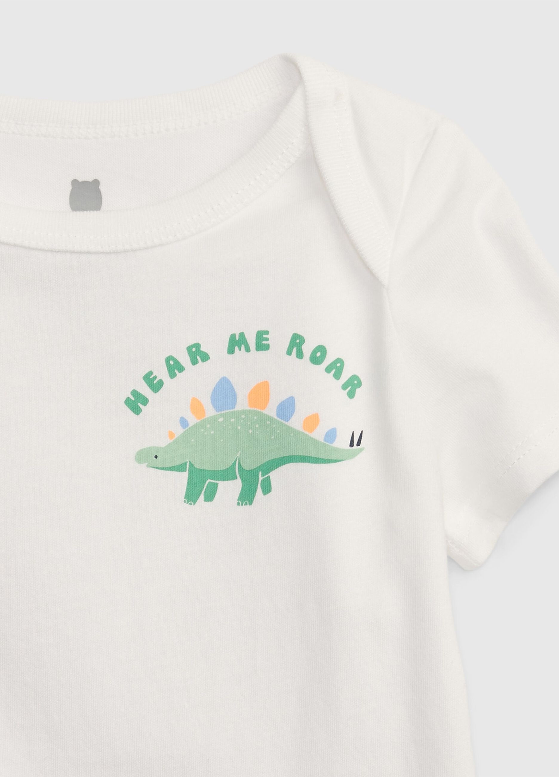 Body in cotone con stampa dinosauro _2