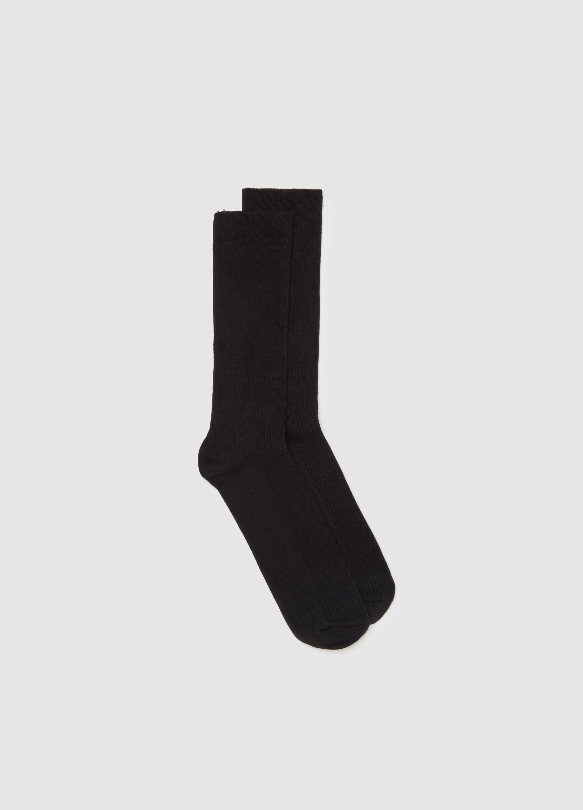 Black midi cotton blend socks