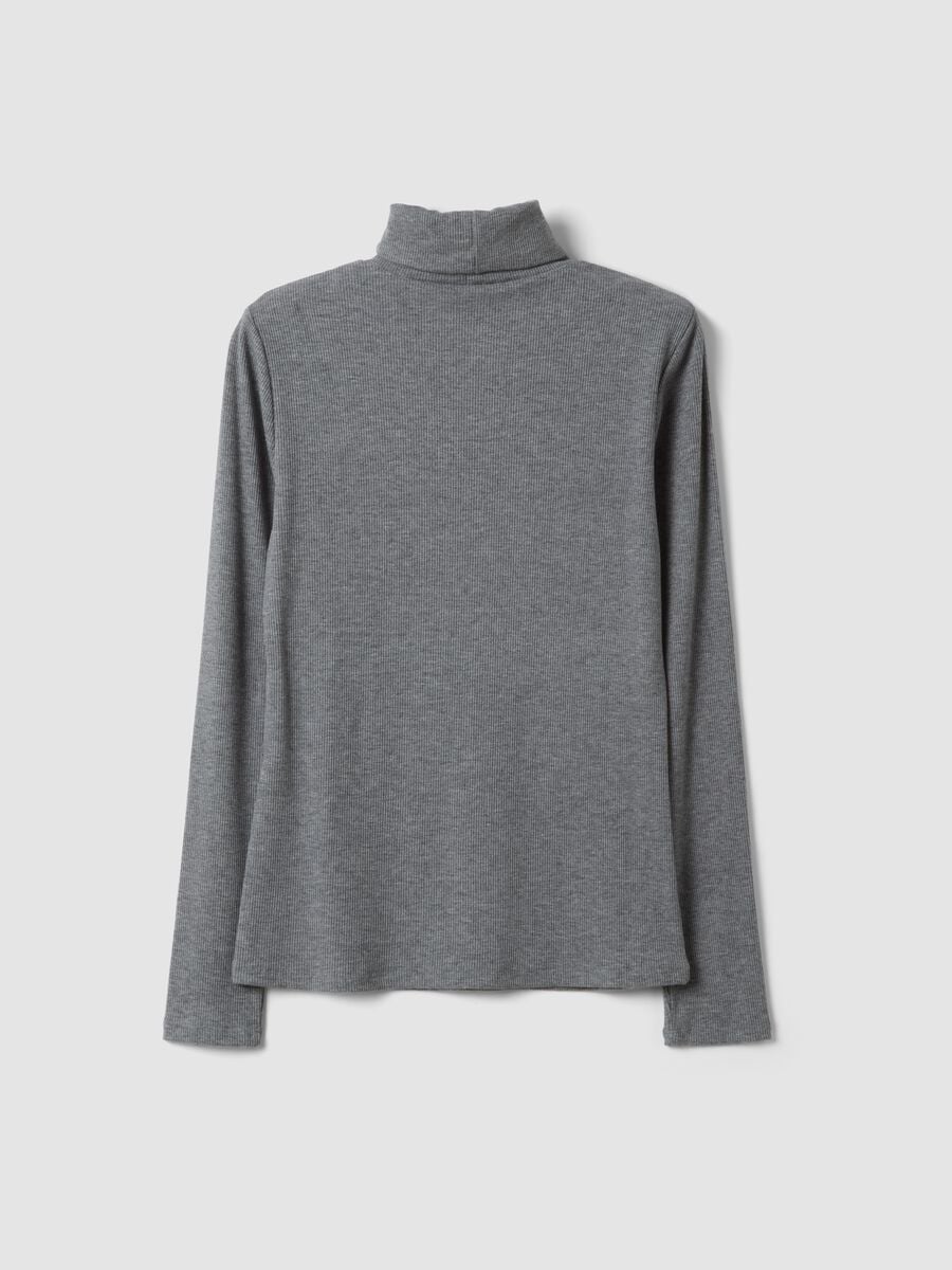 Grey stretch viscose crew-neck jumper, regular fit_2