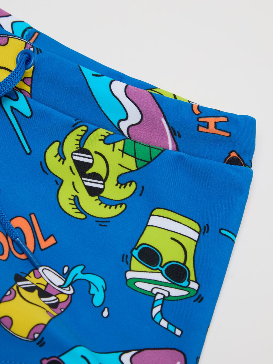 Boys’ swim briefs in blue stretch fabric_2