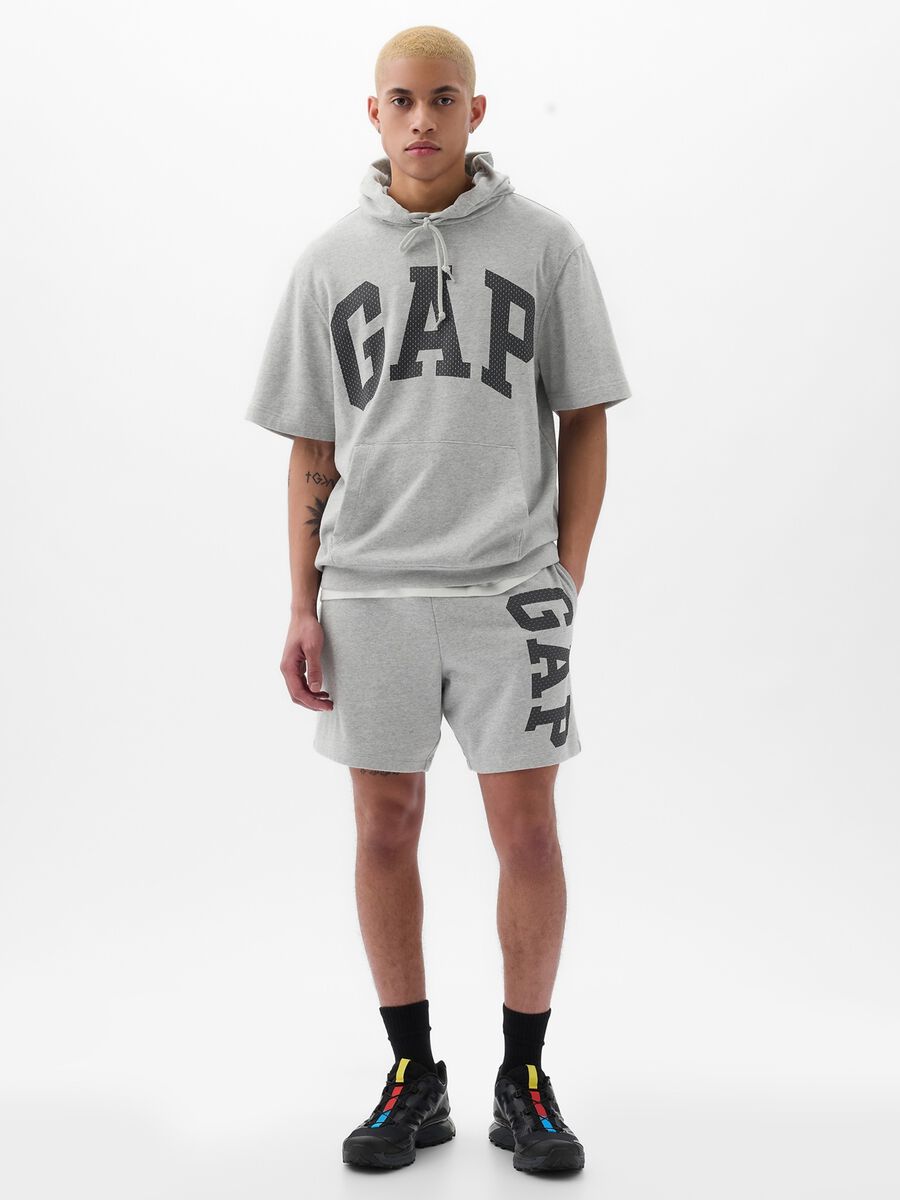 Jogger shorts in fleece with maxi logo print_0