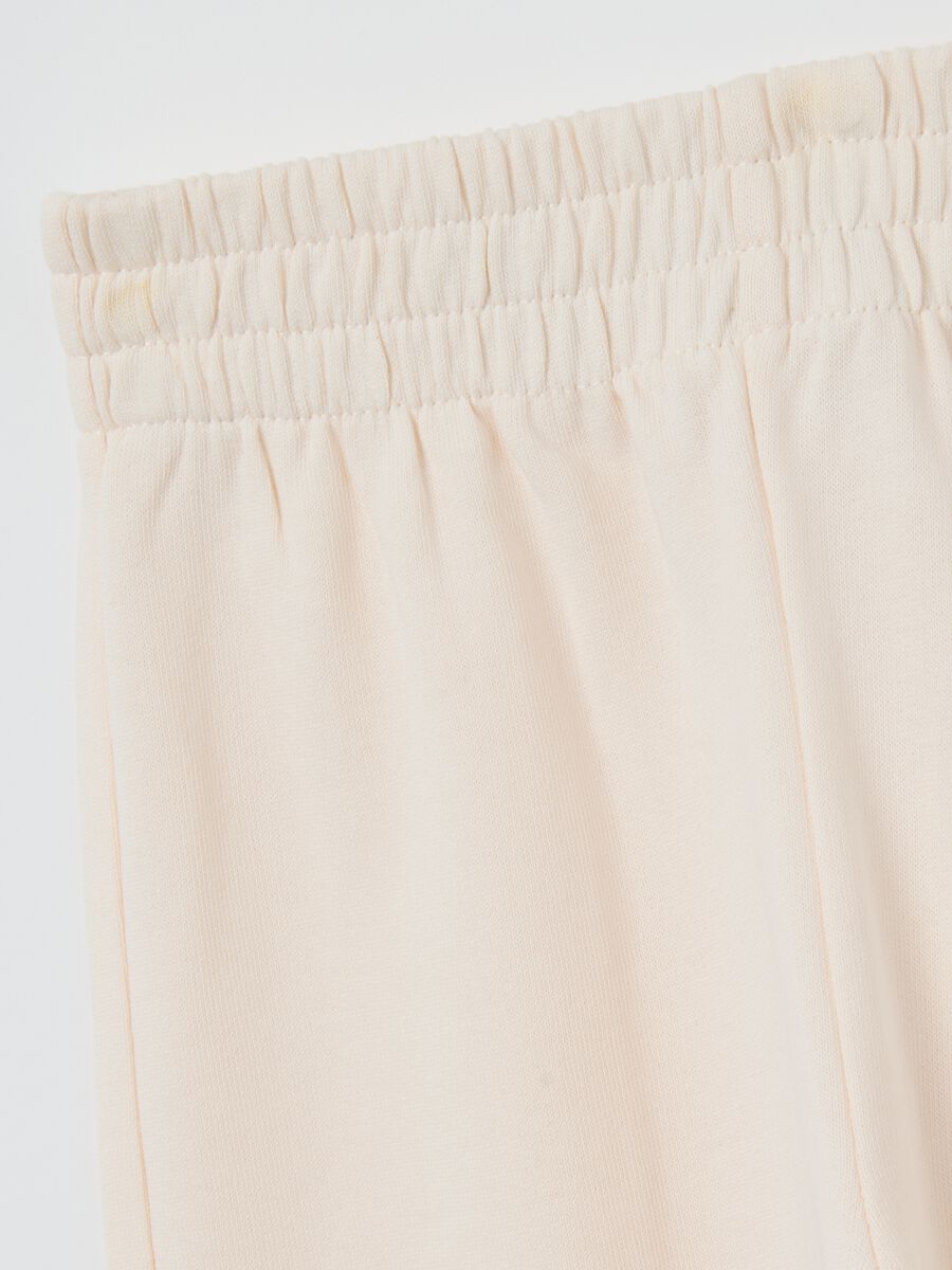 Girls' trousers in pure beige cotton regular fit_2