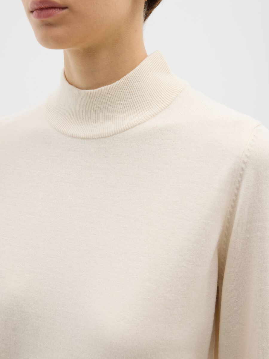 White regular fit high-neck sweater_3