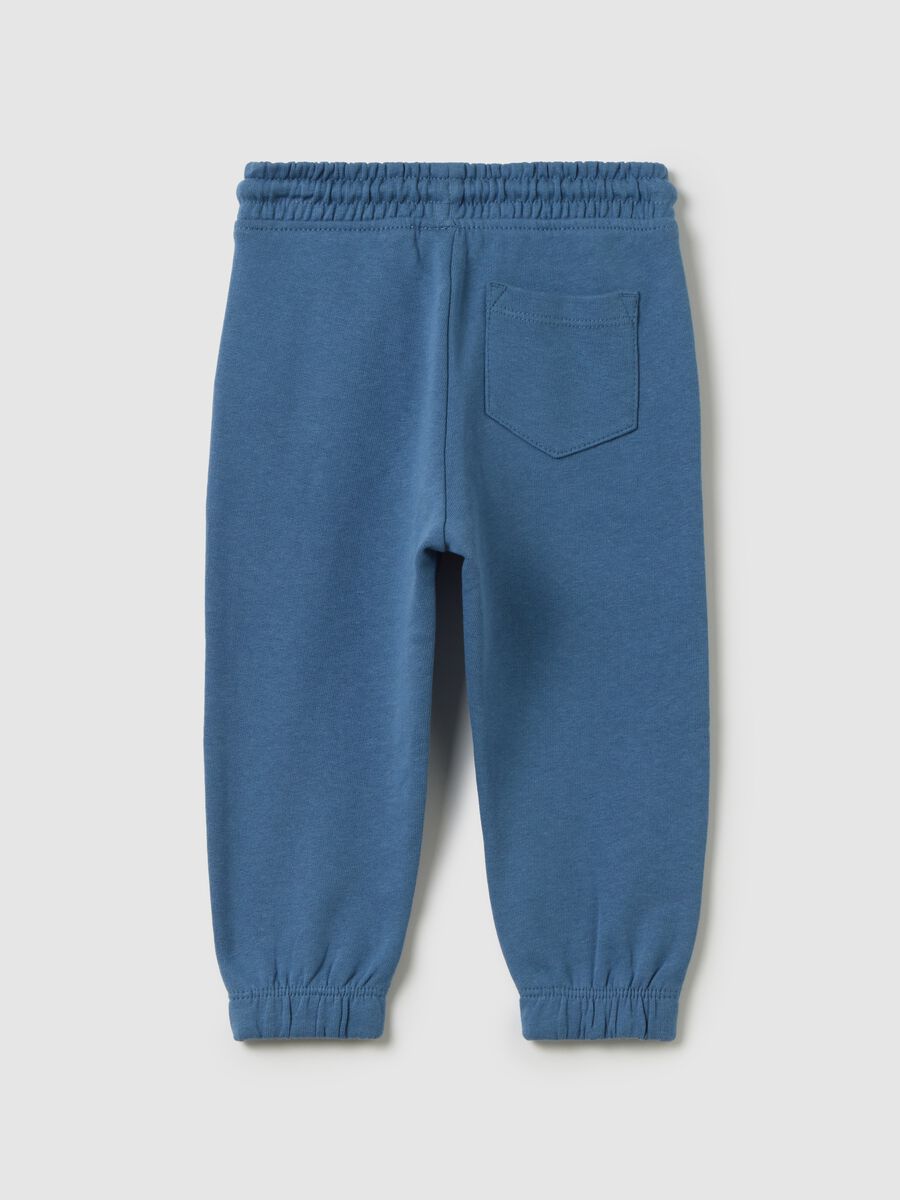 Children's turquoise cotton jogger trousers_1