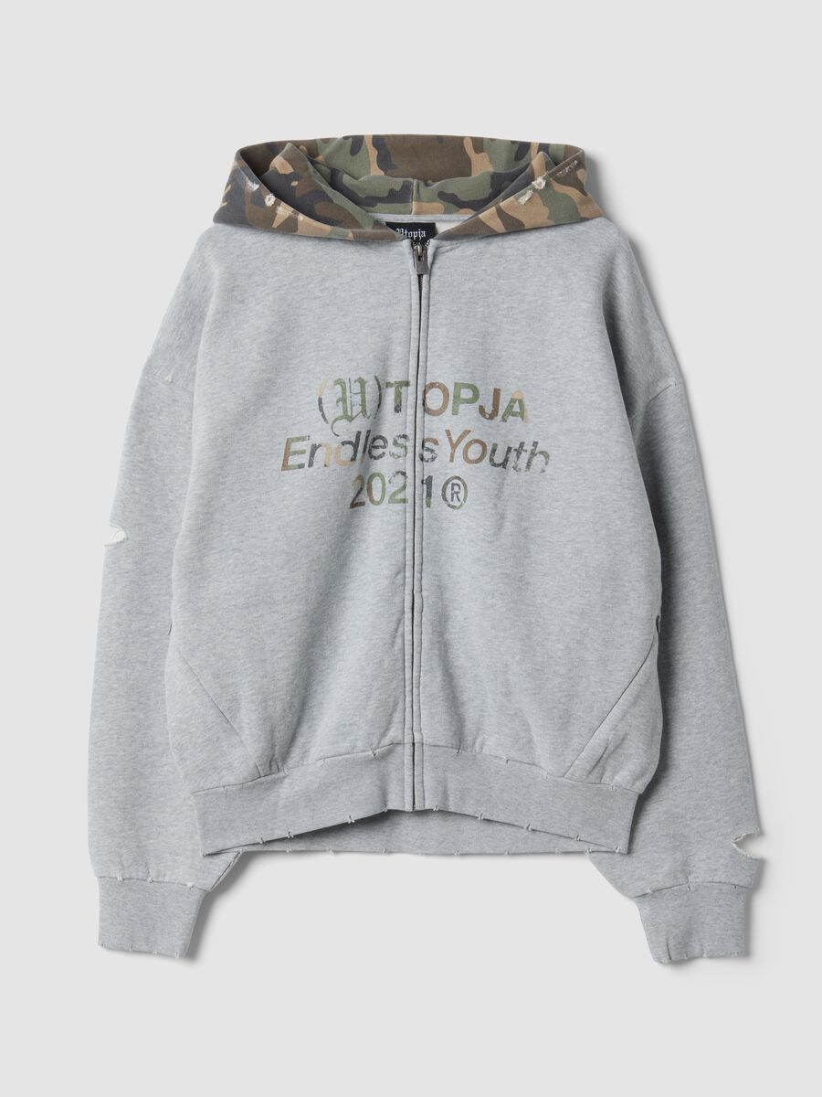 Full-zip Hoodie Sunfaded Grey & Camo_0