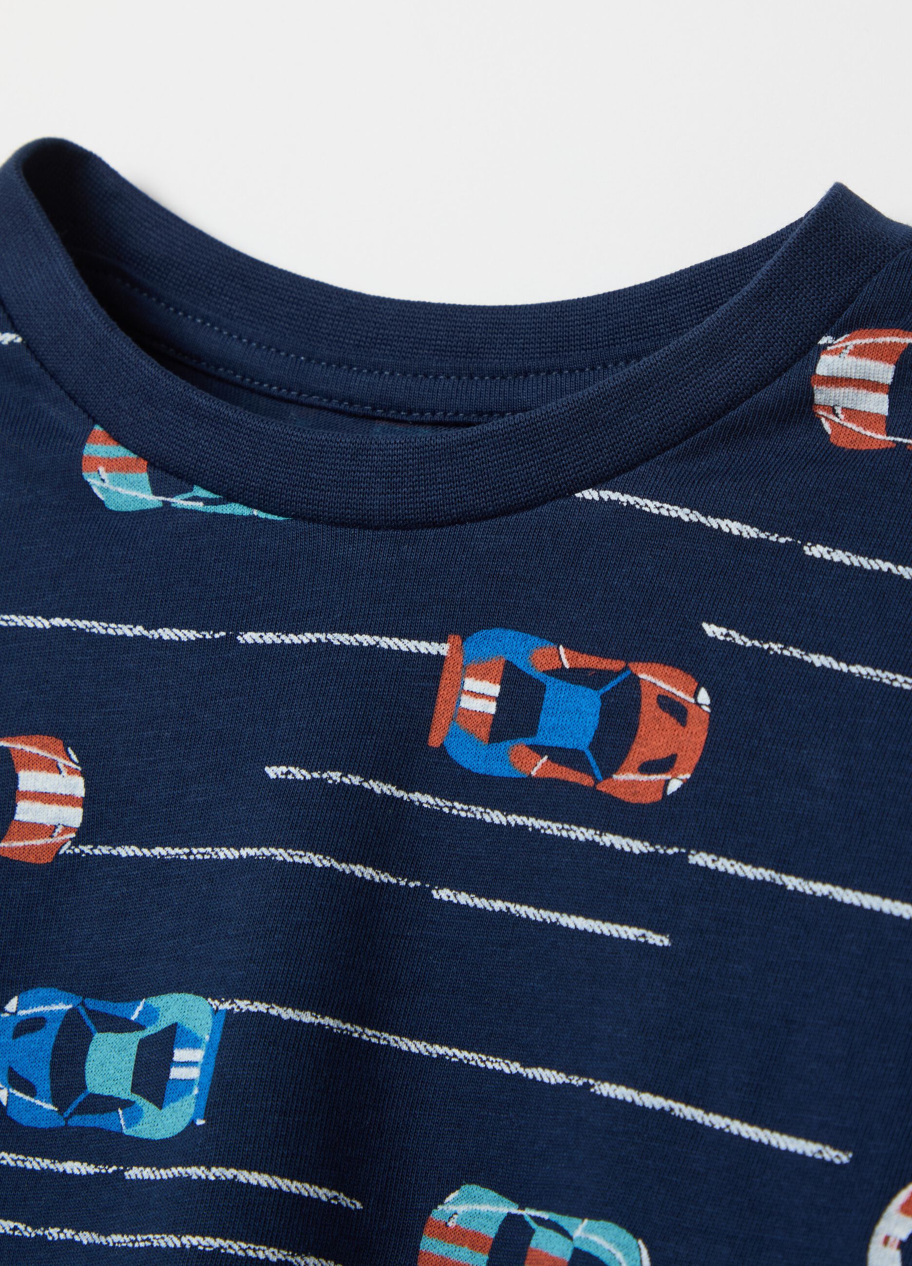 Cotton pyjamas with racing car print