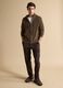 Beige full-zip cardigan with collar, regular fit_1
