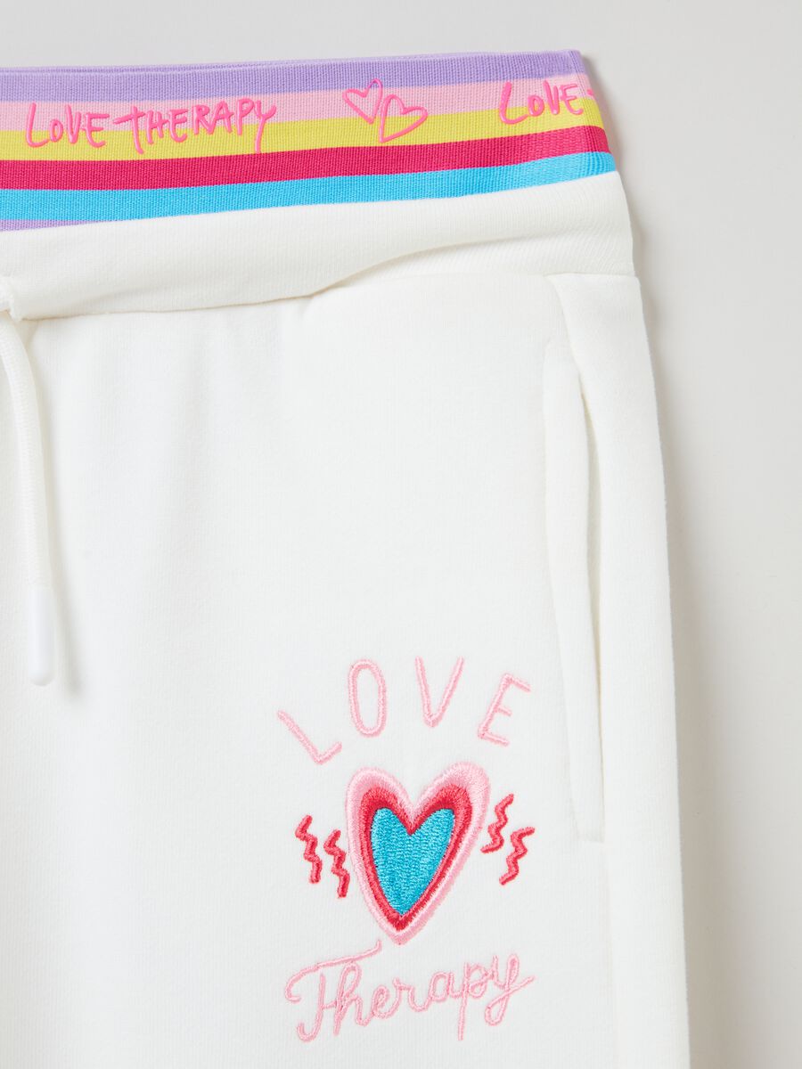 Joggers wide leg con ricamo lettering_2