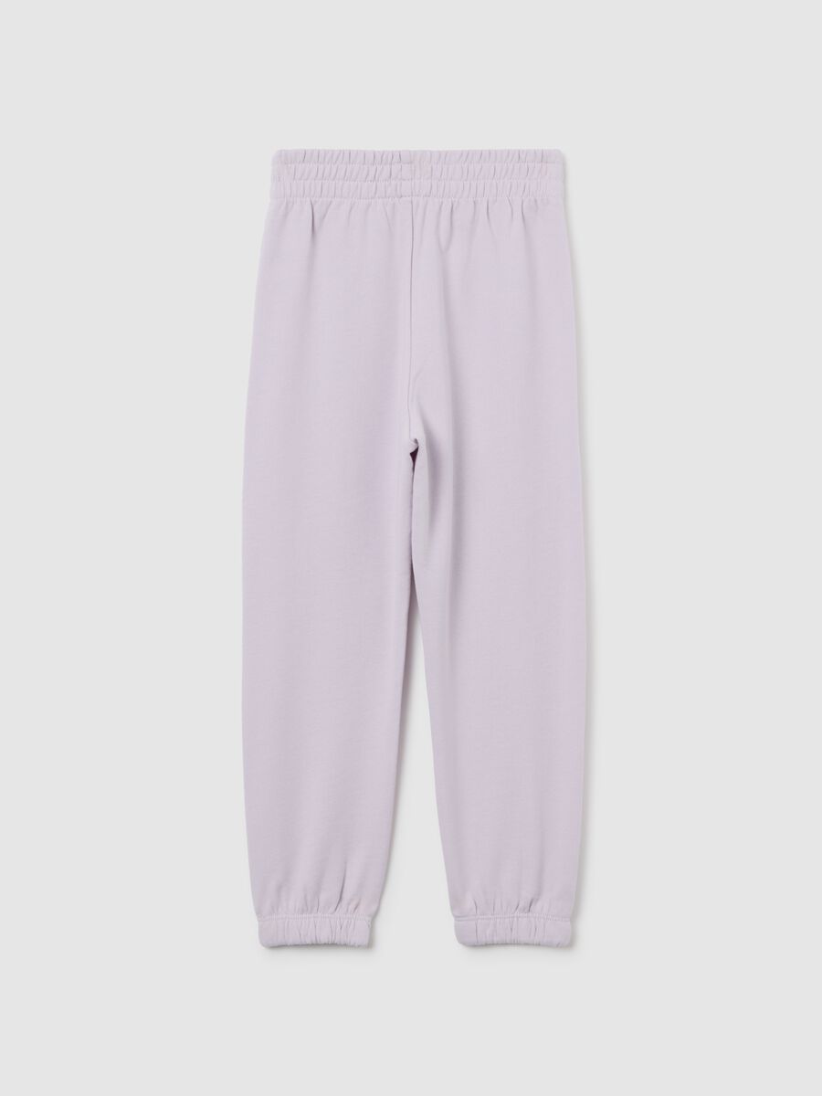 Girls' Regular Fit Purple Cotton Trousers_1