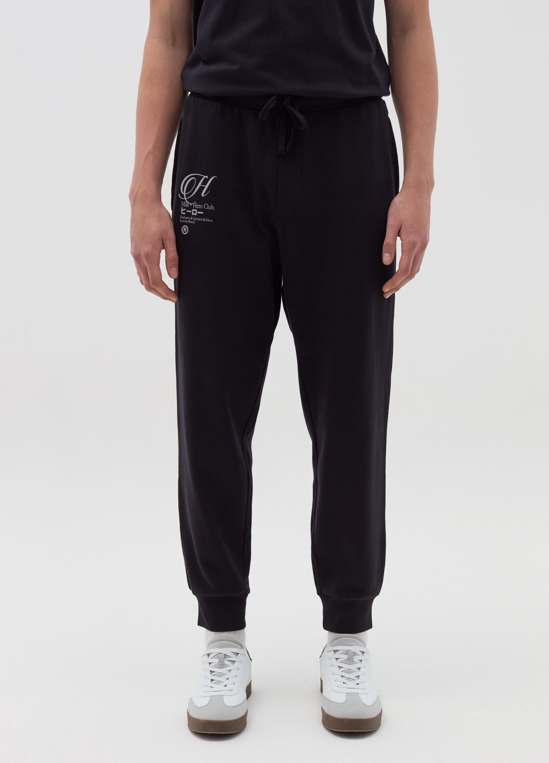 Fleece joggers with print