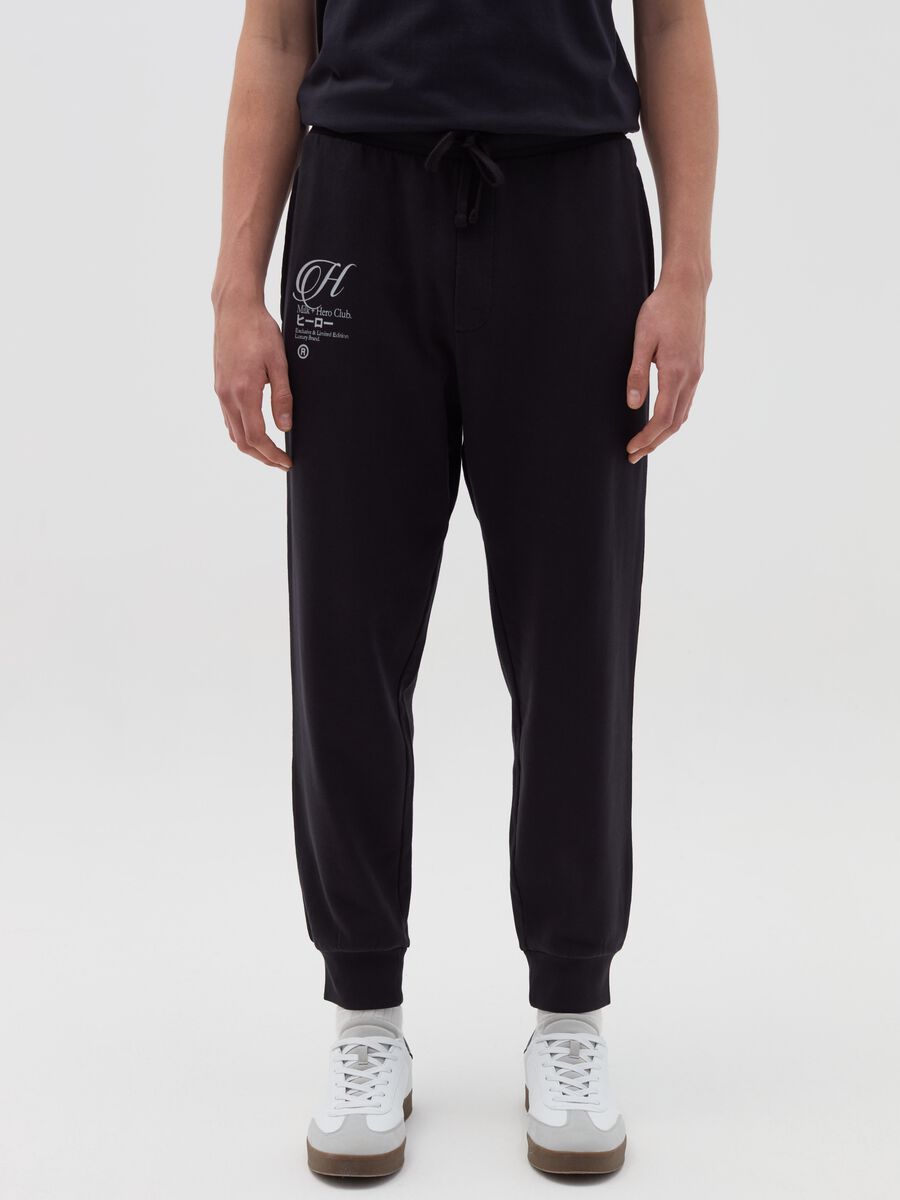 Fleece joggers with print_1