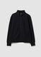 Black cotton-blend regular-fit sweatshirt with crew neck and zip_0
