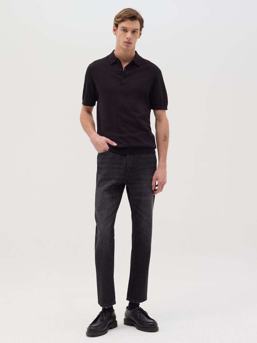 Polo shirt in solid colour cotton_1