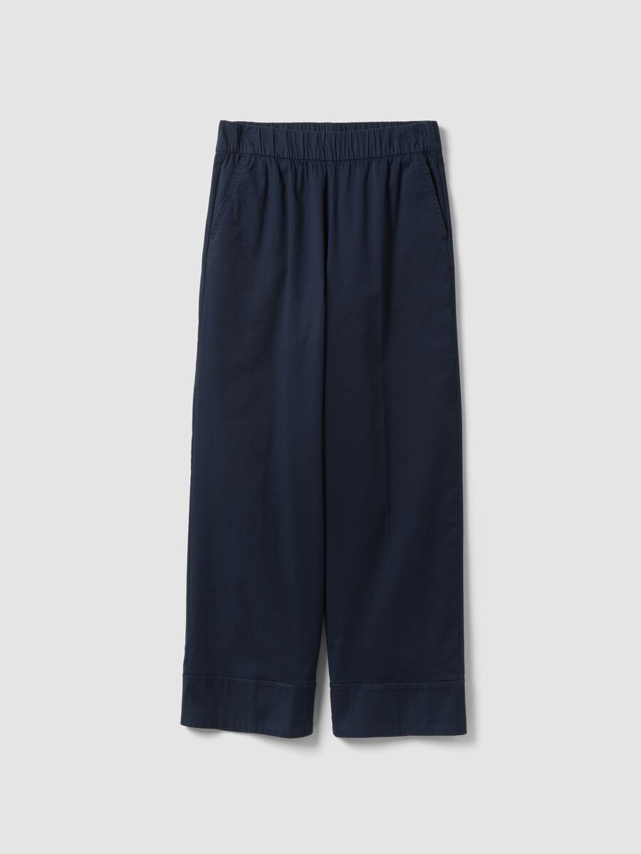 Straight Jogger Trousers in Stretch Cotton Blue_4