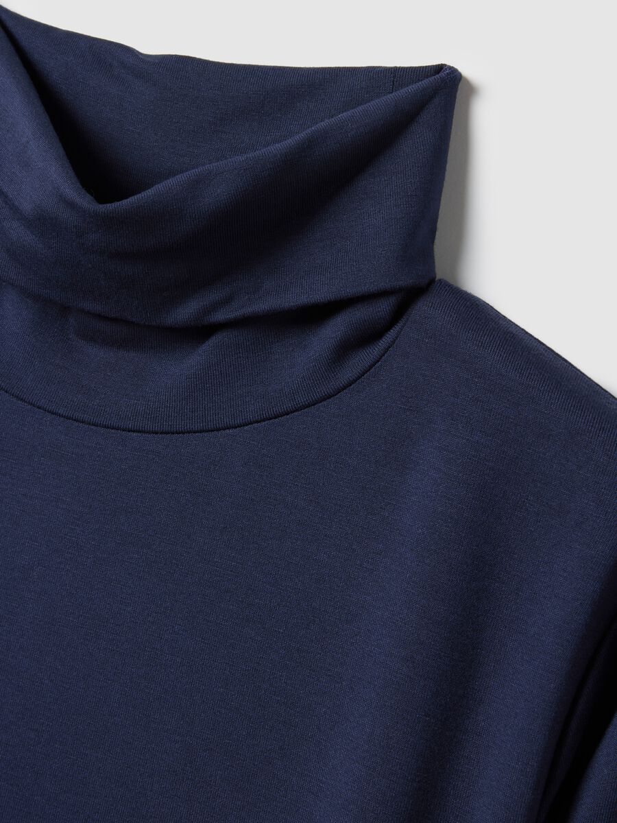 Blue crew neck long sleeve regular fit jumper_5