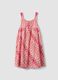 Pink sleeveless dress with wave print_3