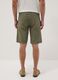 Green linen and cotton-blend five-pocket Bermuda shorts_3