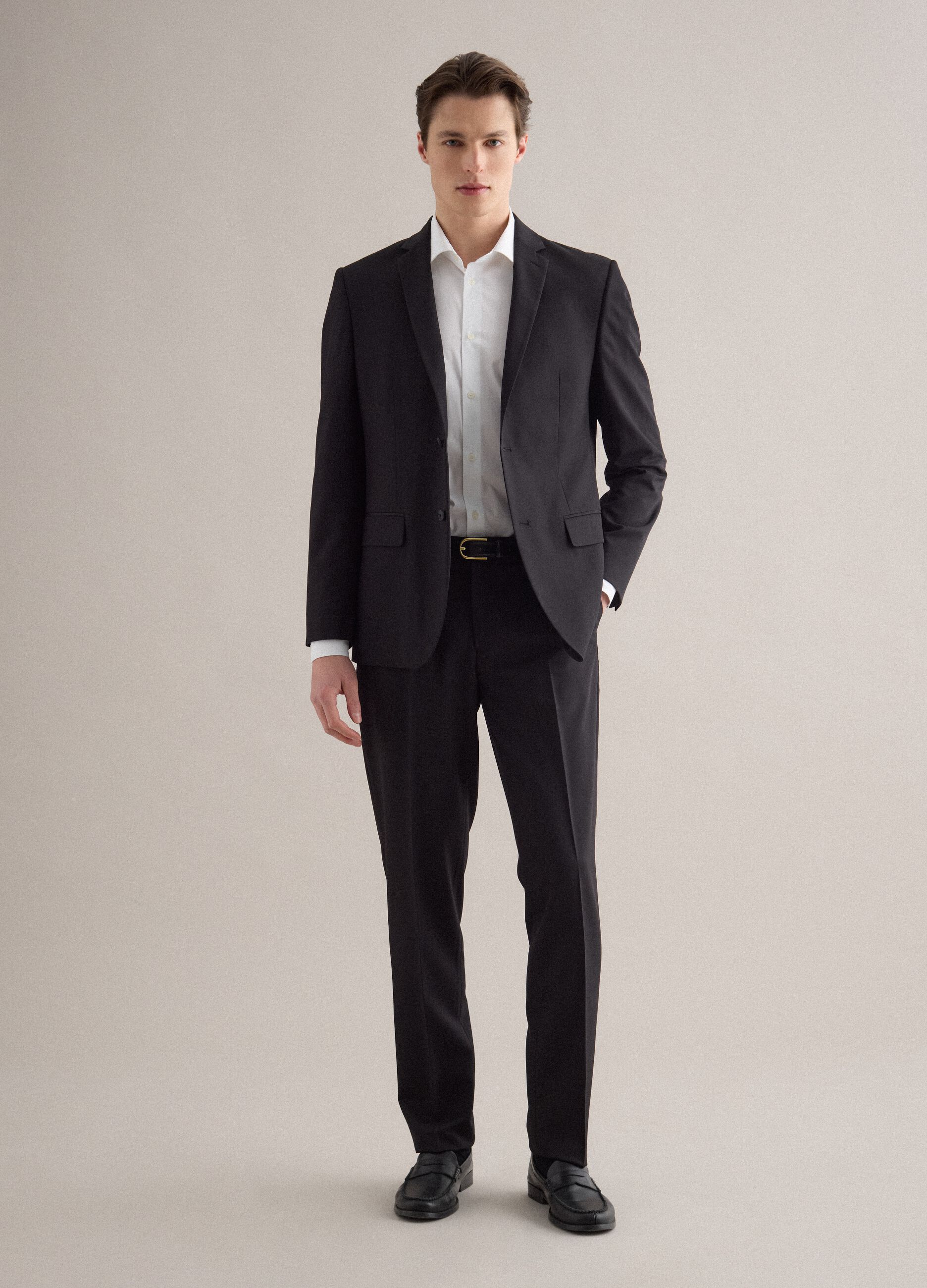 Black elegant slim fit trousers