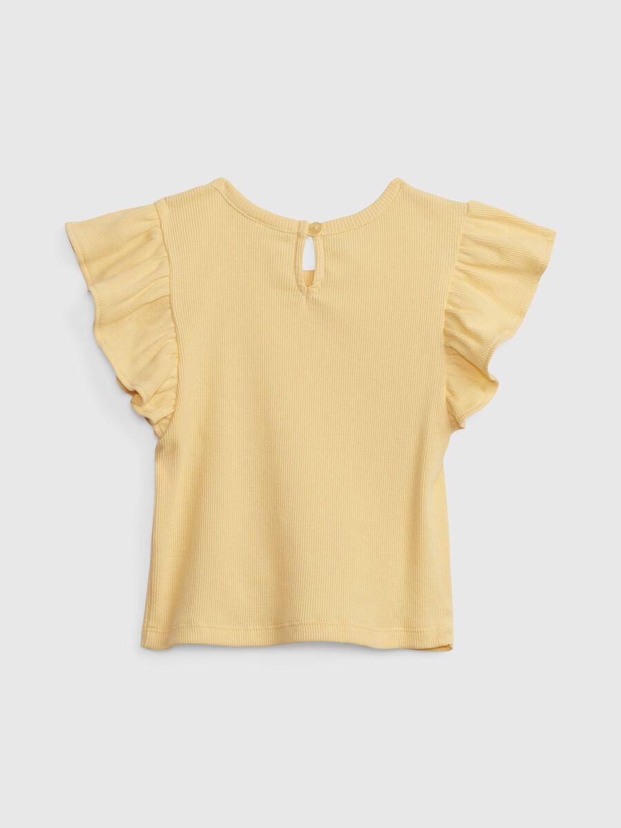 T-shirt with flounced sleeves_1
