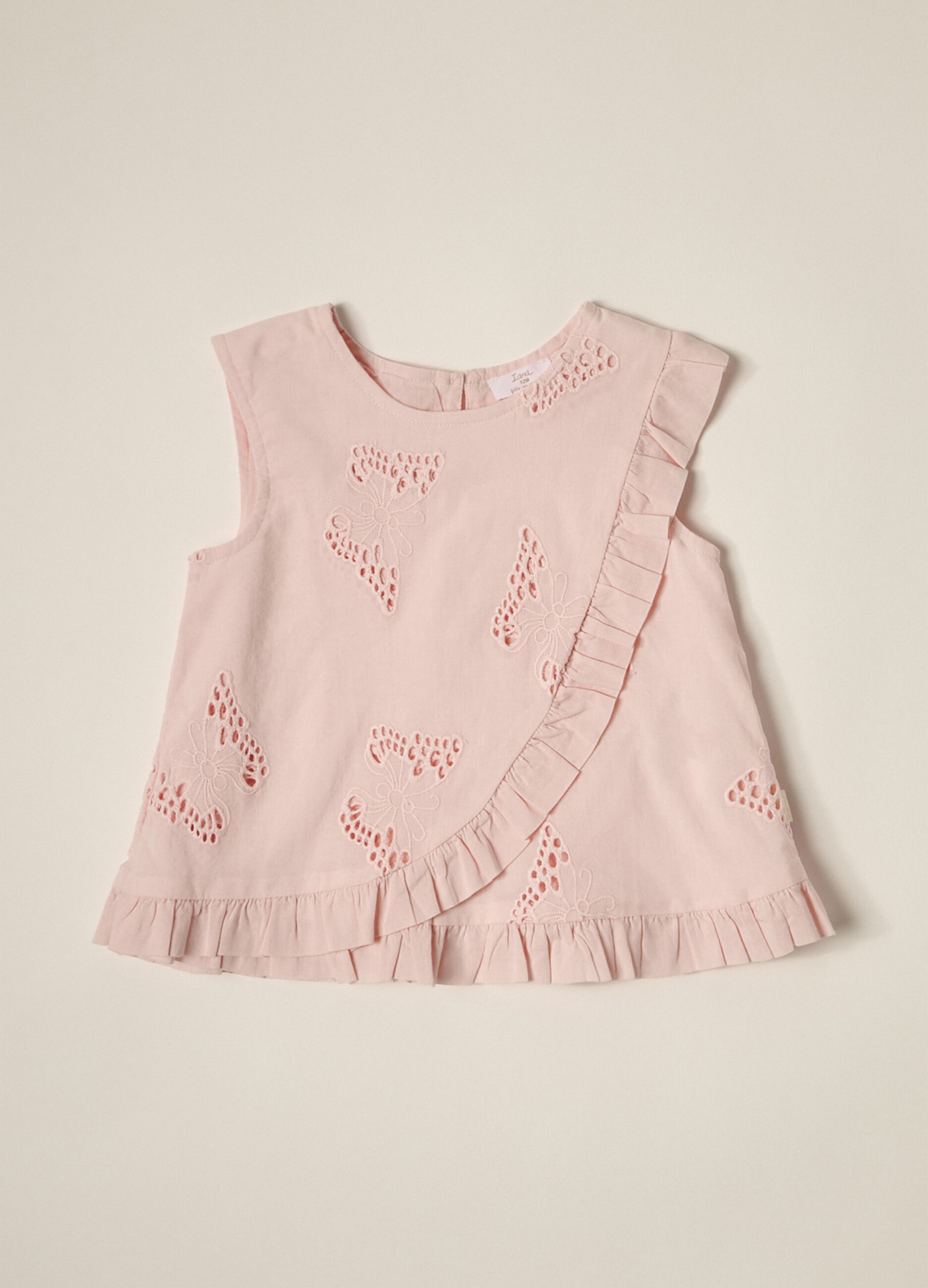 IANA newborn girl blouse in 100% cotton broderie anglaise