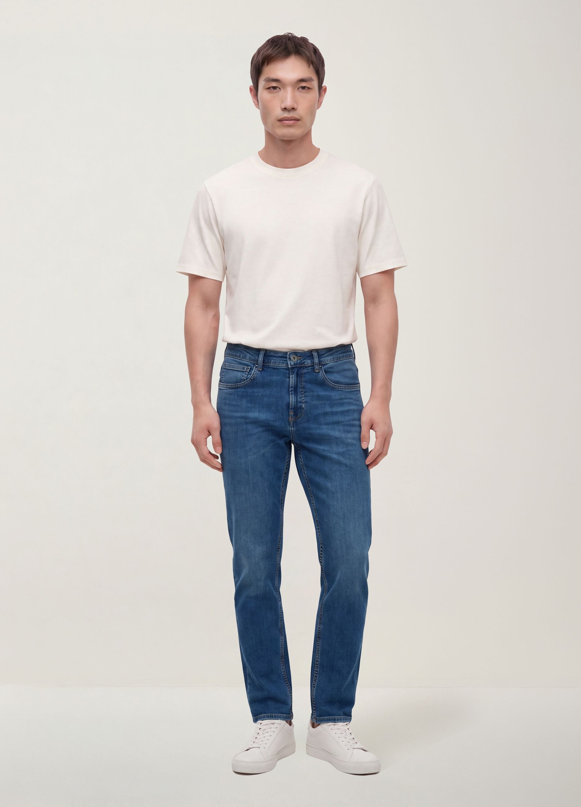 Blue skinny-fit stretch cotton denim jeans