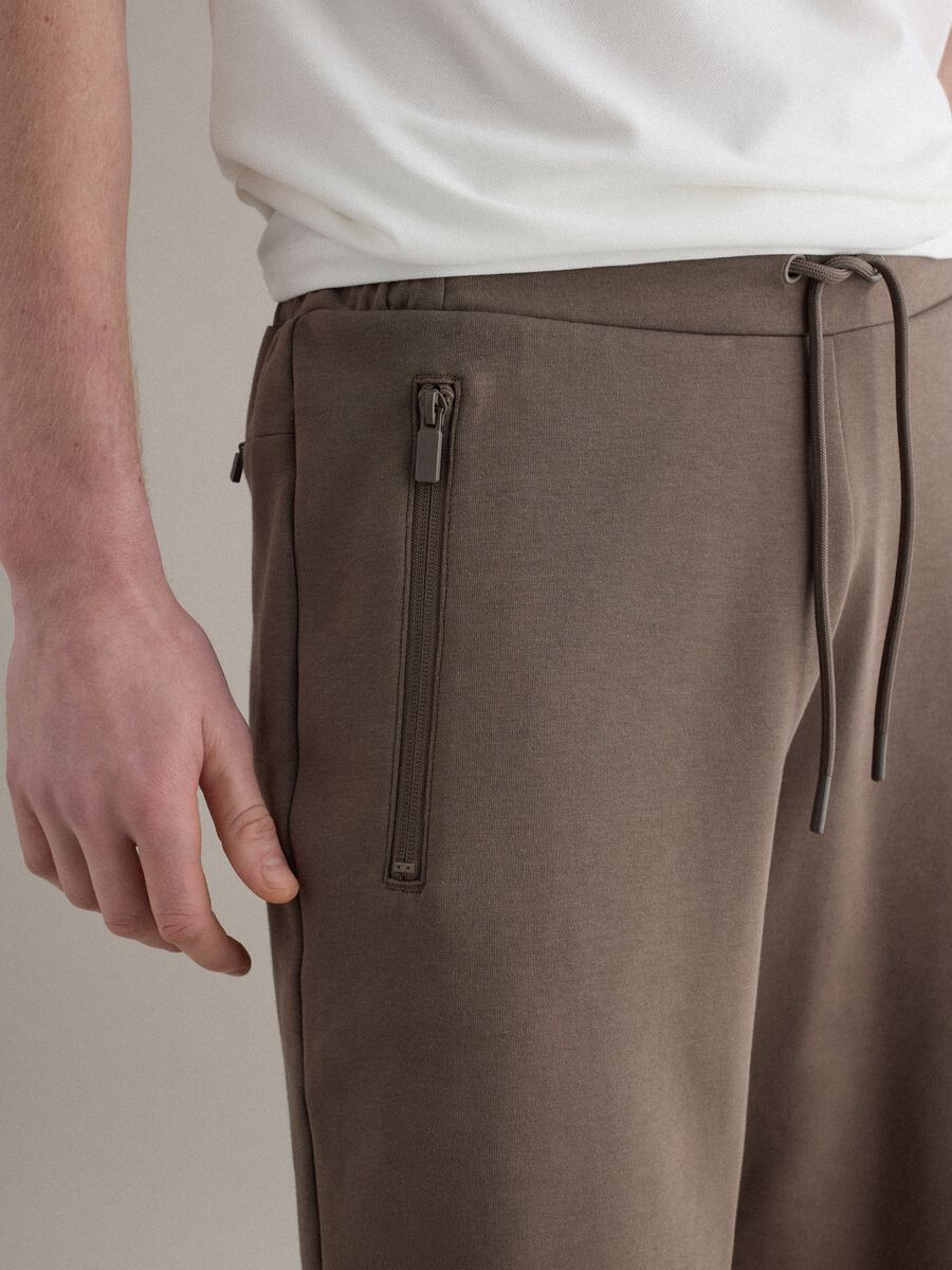 Bermuda in misto cotone elasticizzato marrone regular fit_3