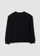 Black pure cotton crew-neck sweatshirt for boys, relaxed fit_1