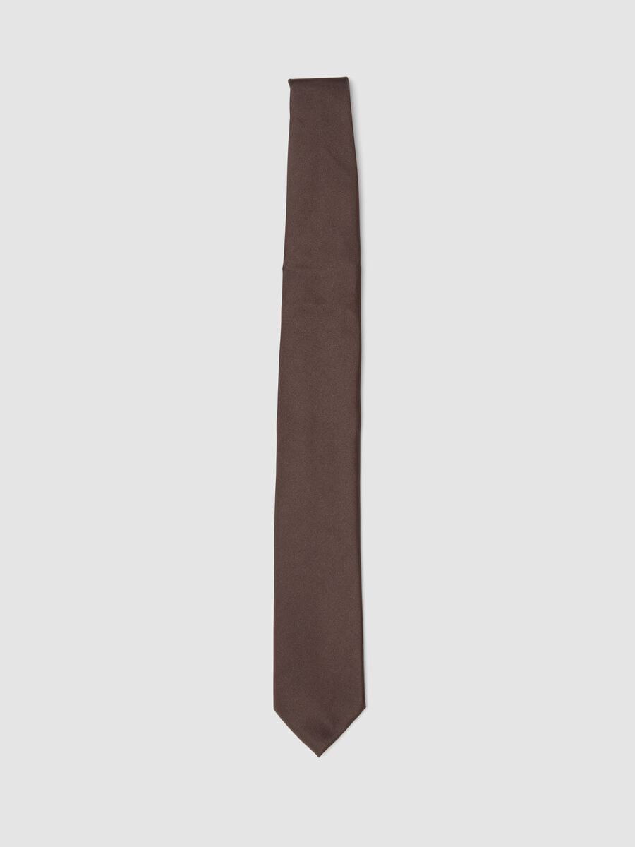 Dark brown tie with 7.5 cm blade_0