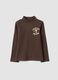 Light brown organic cotton turtleneck jumper_0