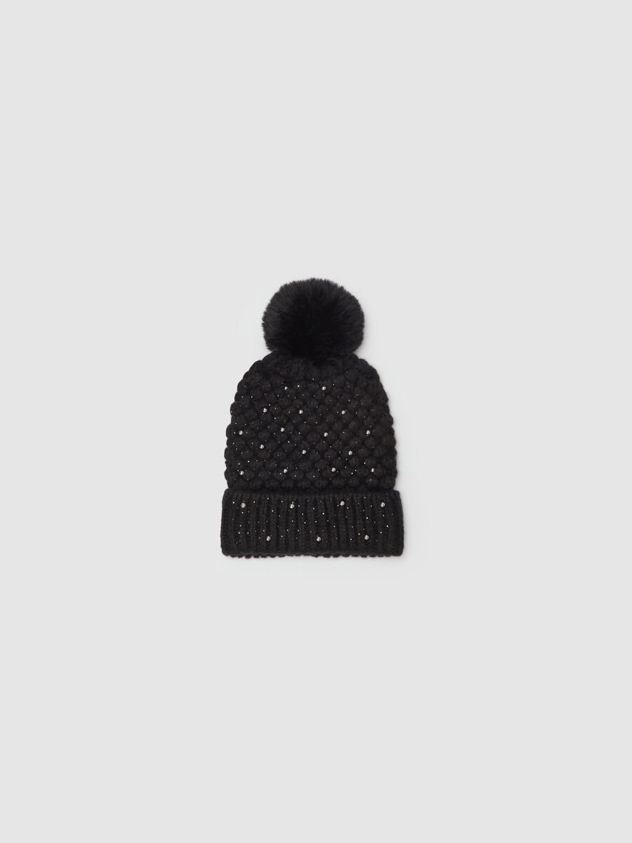 Argyll hat with beads and pompom_0