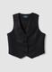 Black linen-blend slim-fit waistcoat with buttons_4