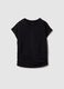 Girls' black stretch cotton slim fit t-shirt_0