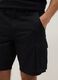 Black pure cotton regular-fit cargo shorts_3