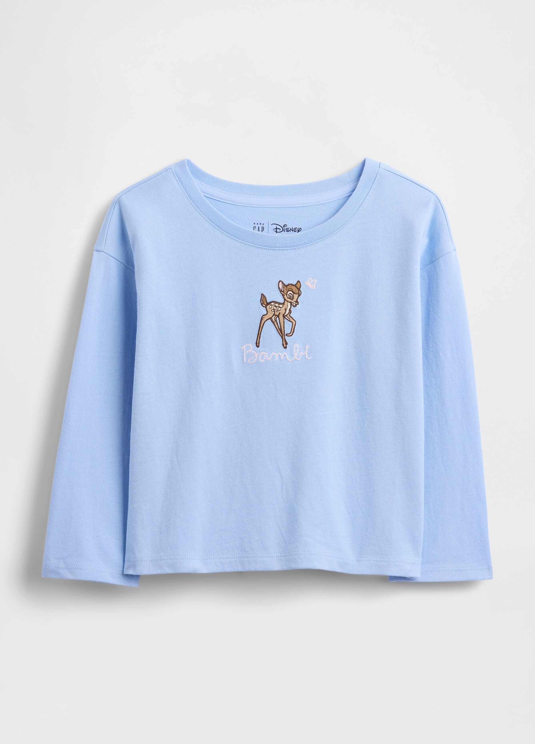 Blue long sleeve cotton t-shirt