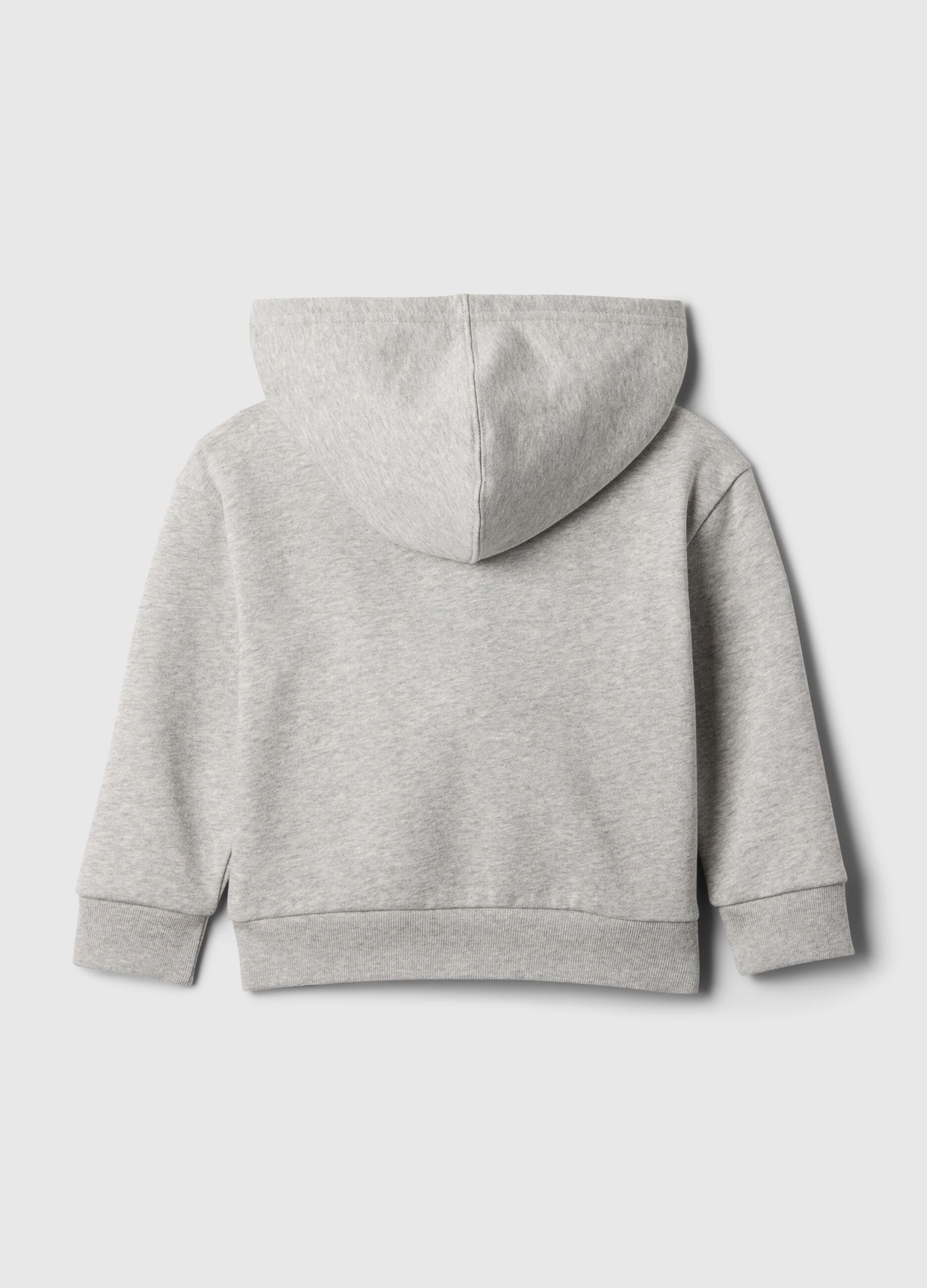 Felpa grigio chiaro con cappuccio in misto cotone con logo GAP