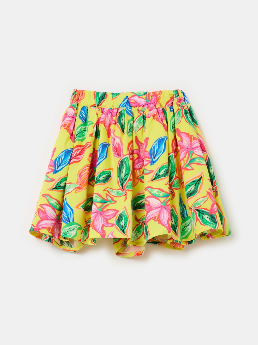 Cotton skirt with floral pattern_0