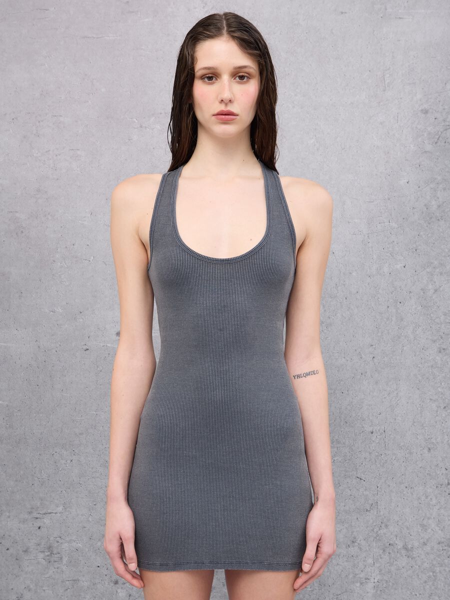 Backless Mini Dress Vintage Grey_2