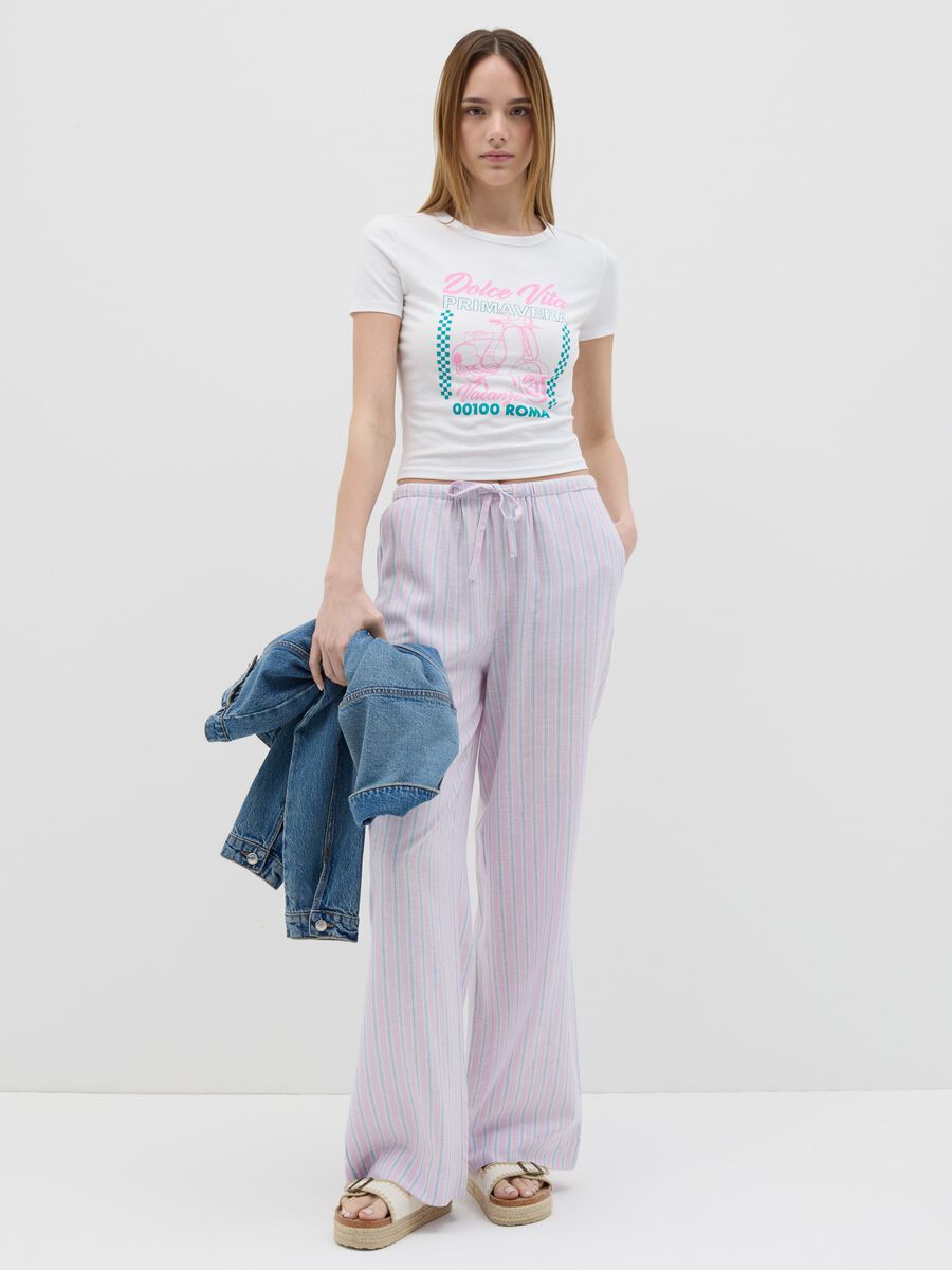 Short-sleeved T-shirt with "Dolce Vita" print_1