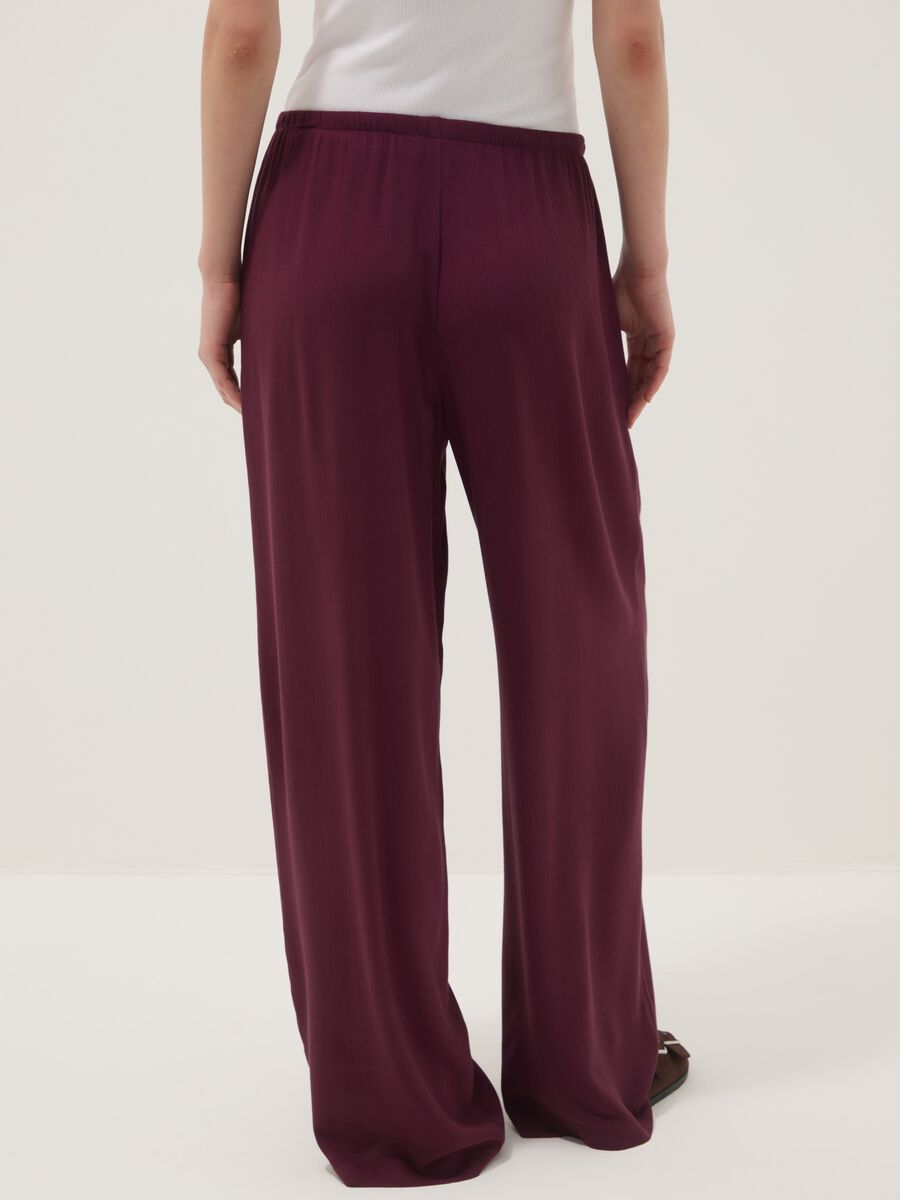 Purple palazzo trousers in pure viscose_2