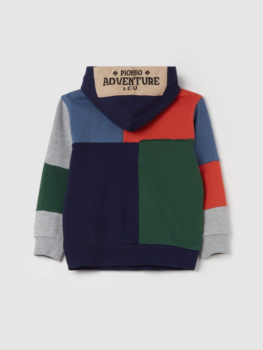 Patchwork-effect sweatshirt with hood_4