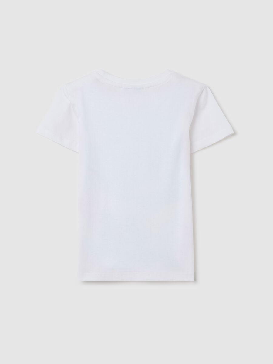 Girls’ white regular-fit T-shirt in 100% cotton with unicorn print_1